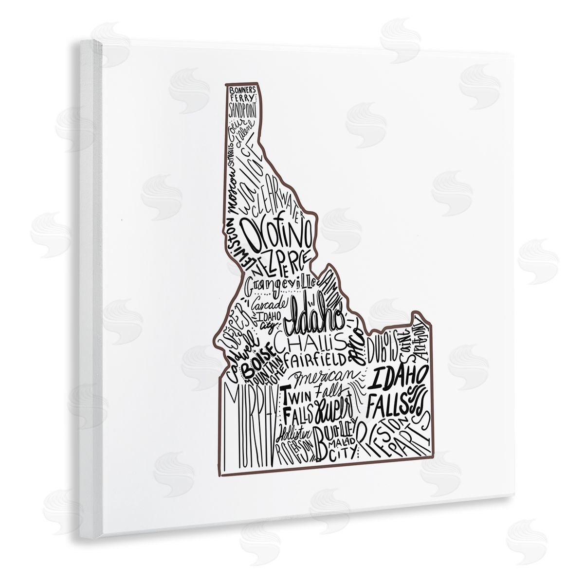 The Saturday Evening Post Idaho State Shape Typography Cities Wooden Wall Plaque Art Print