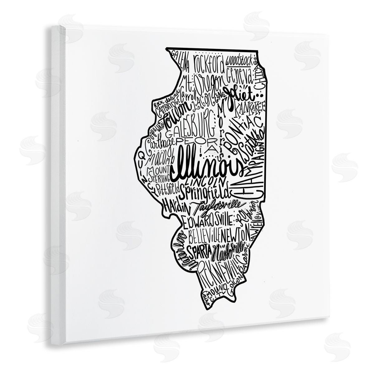 The Saturday Evening Post Illinois US State Typography Map Shape Wooden Wall Plaque Art Print