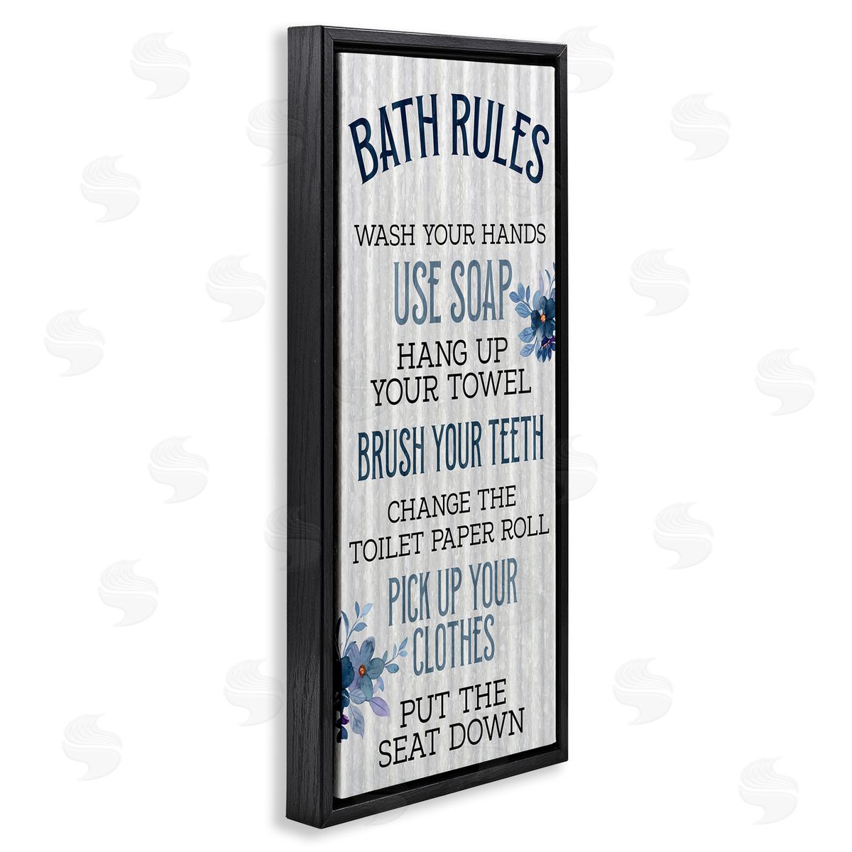 Kim Allen Bathroom Rules Striped Floral List