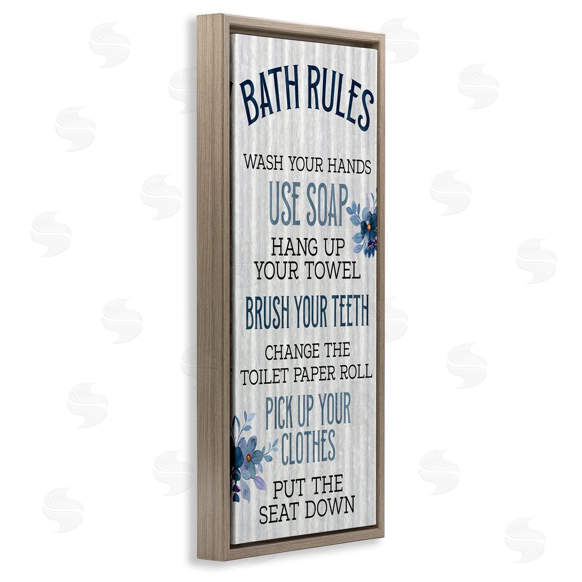 Kim Allen Bathroom Rules Striped Floral List