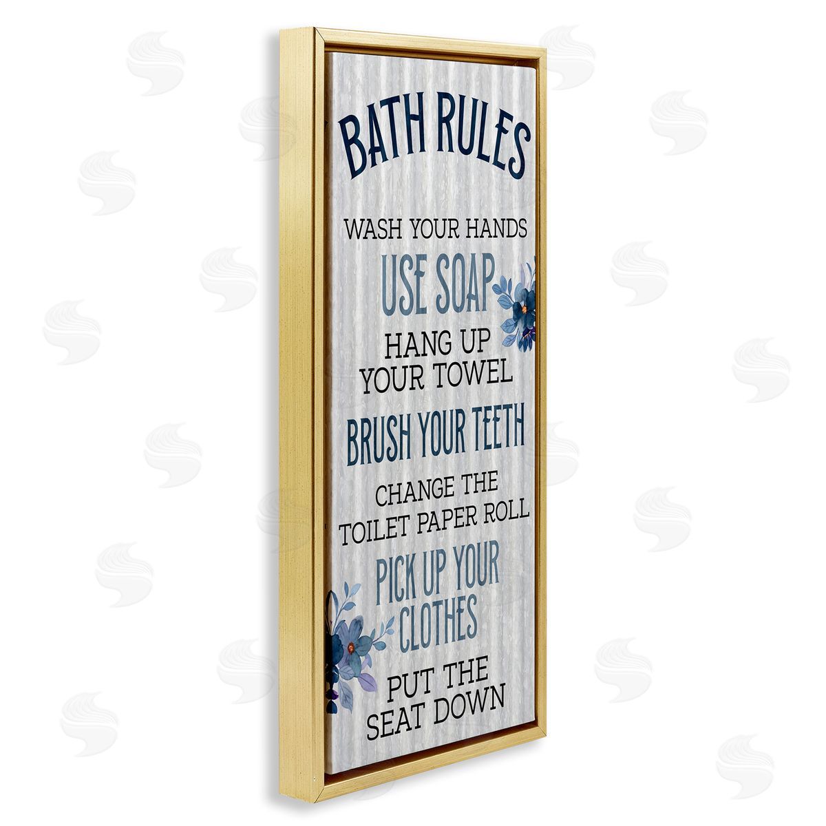 Kim Allen Bathroom Rules Striped Floral List