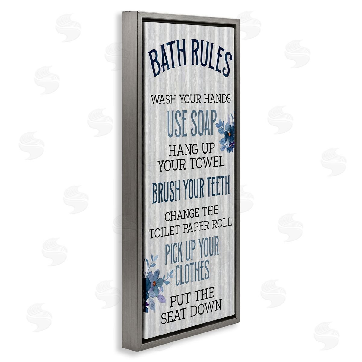 Kim Allen Bathroom Rules Striped Floral List