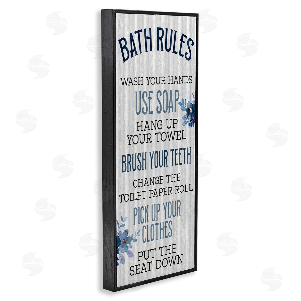 Kim Allen Bathroom Rules Striped Floral List