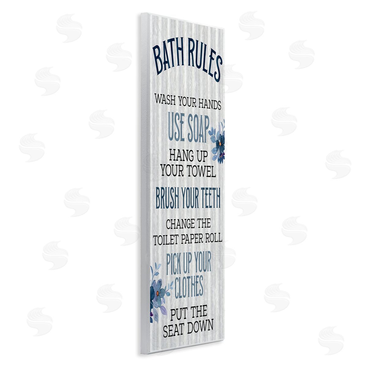 Kim Allen Bathroom Rules Striped Floral List