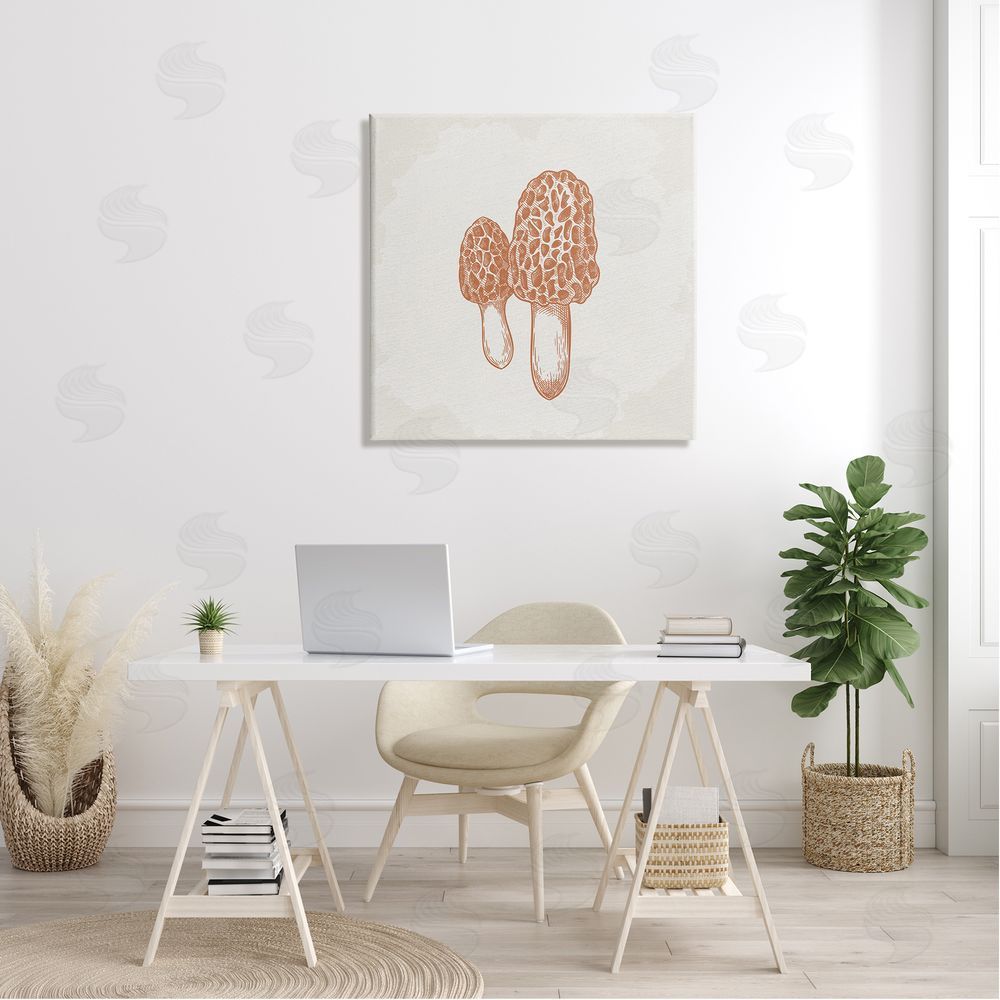 Kim Allen Detailed Mushroom Latin Study Drawing Canvas Wall Art in Room
