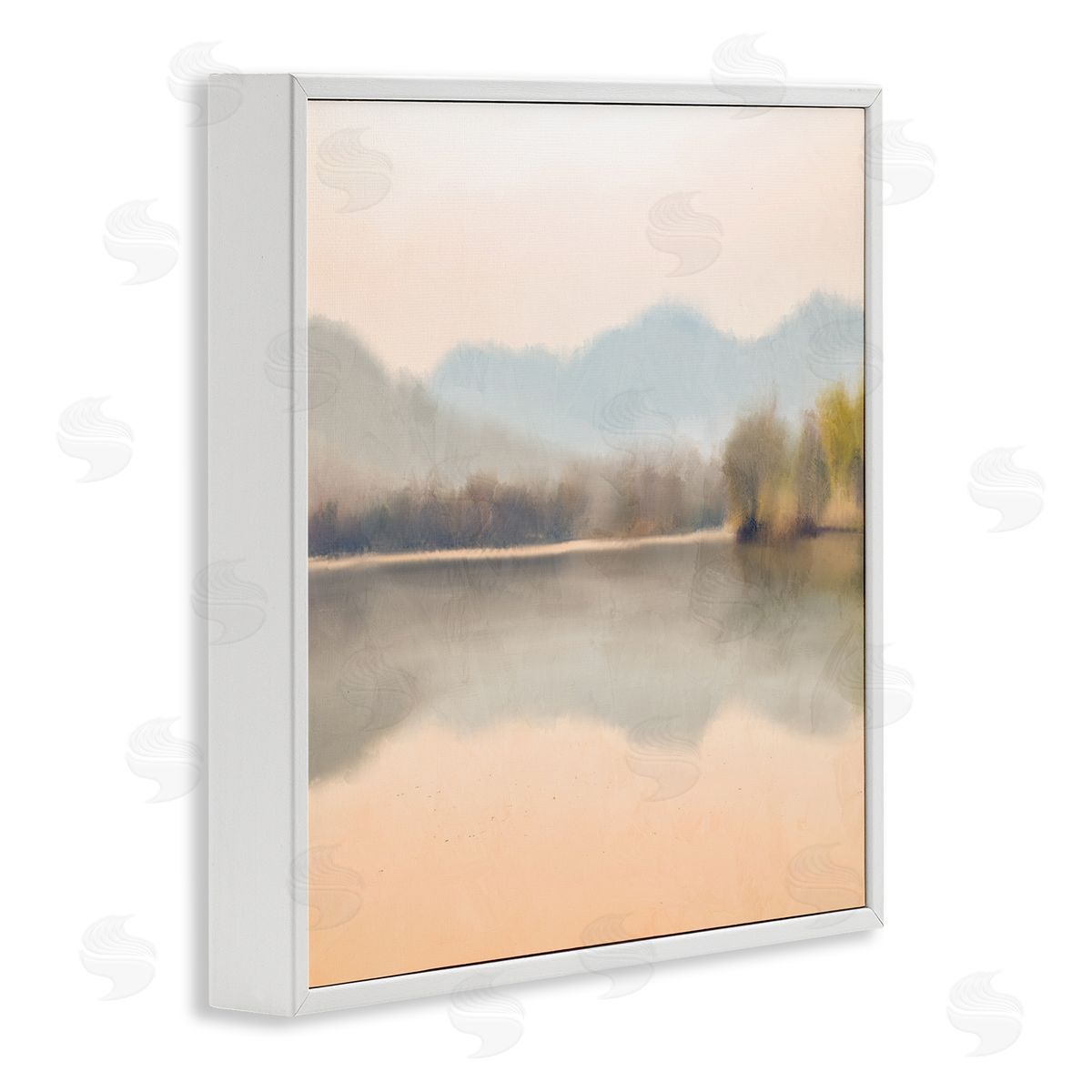 Kim Allen Serene Sunrise Lake Mountain Reflection White Framed Glicee Wall Art Print