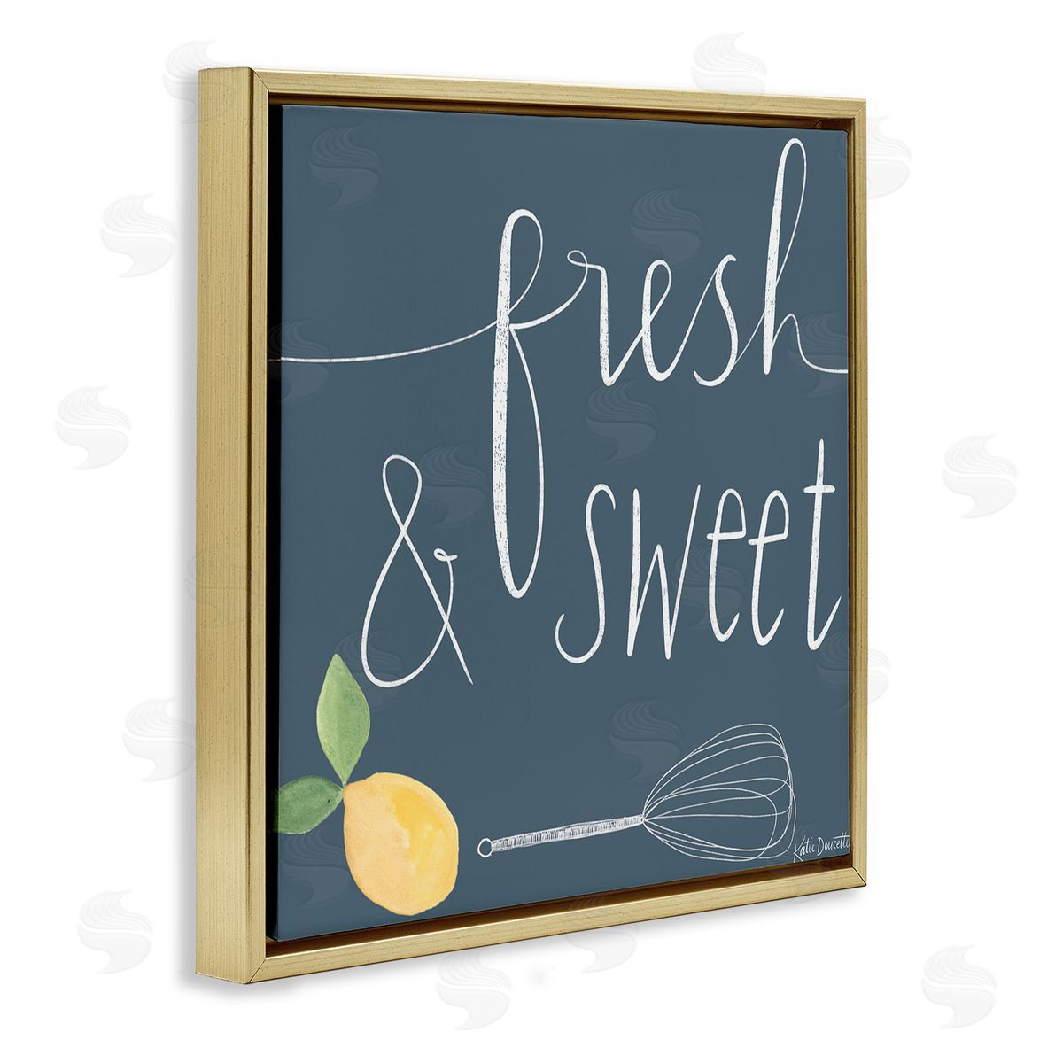 Katie Doucette Fresh & Sweet Citrus Fruit Cooking Gold Floating Frame Canvas Wall Art Print