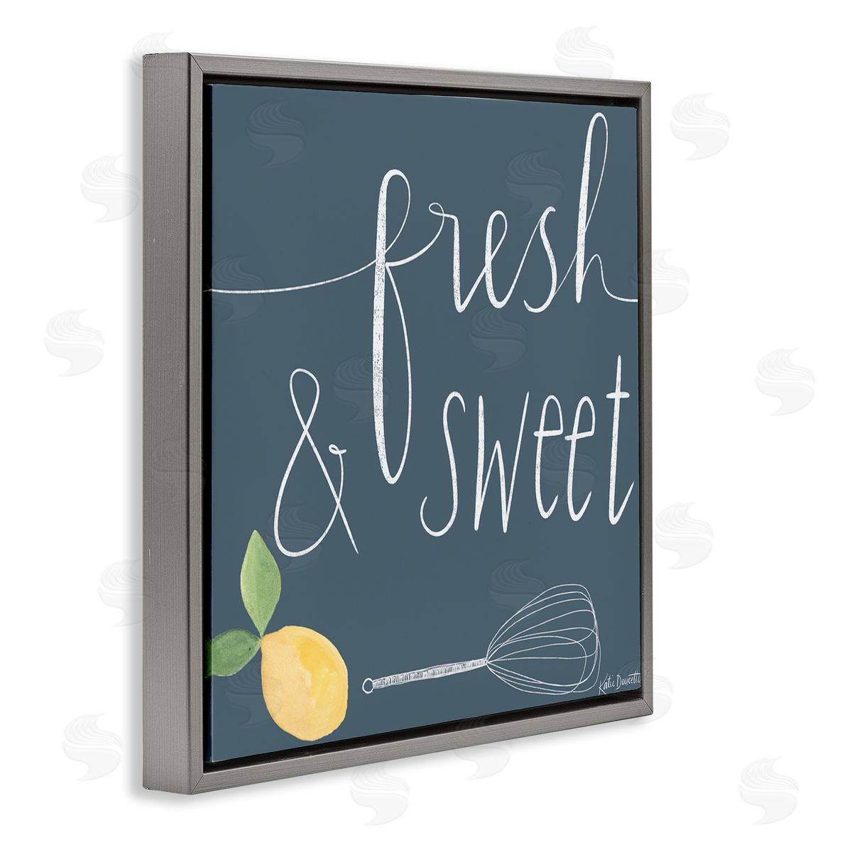 Katie Doucette Fresh & Sweet Citrus Fruit Cooking Gray Floating Frame Canvas Wall Art Print