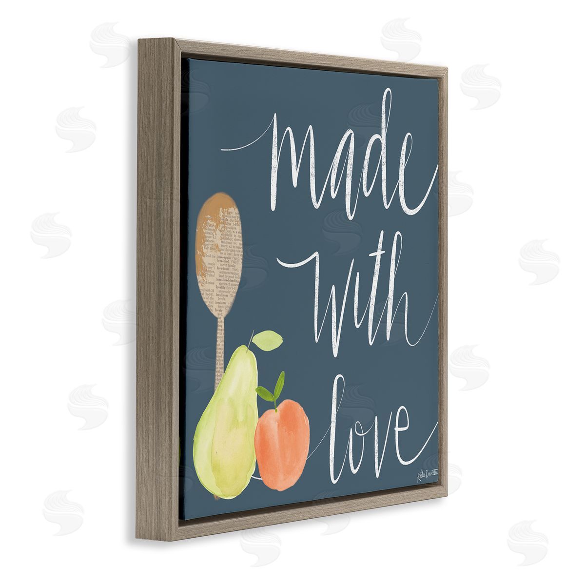 Katie Doucette Made With Love Kitchen Fruits Brown Floating Frame Canvas Wall Art Print