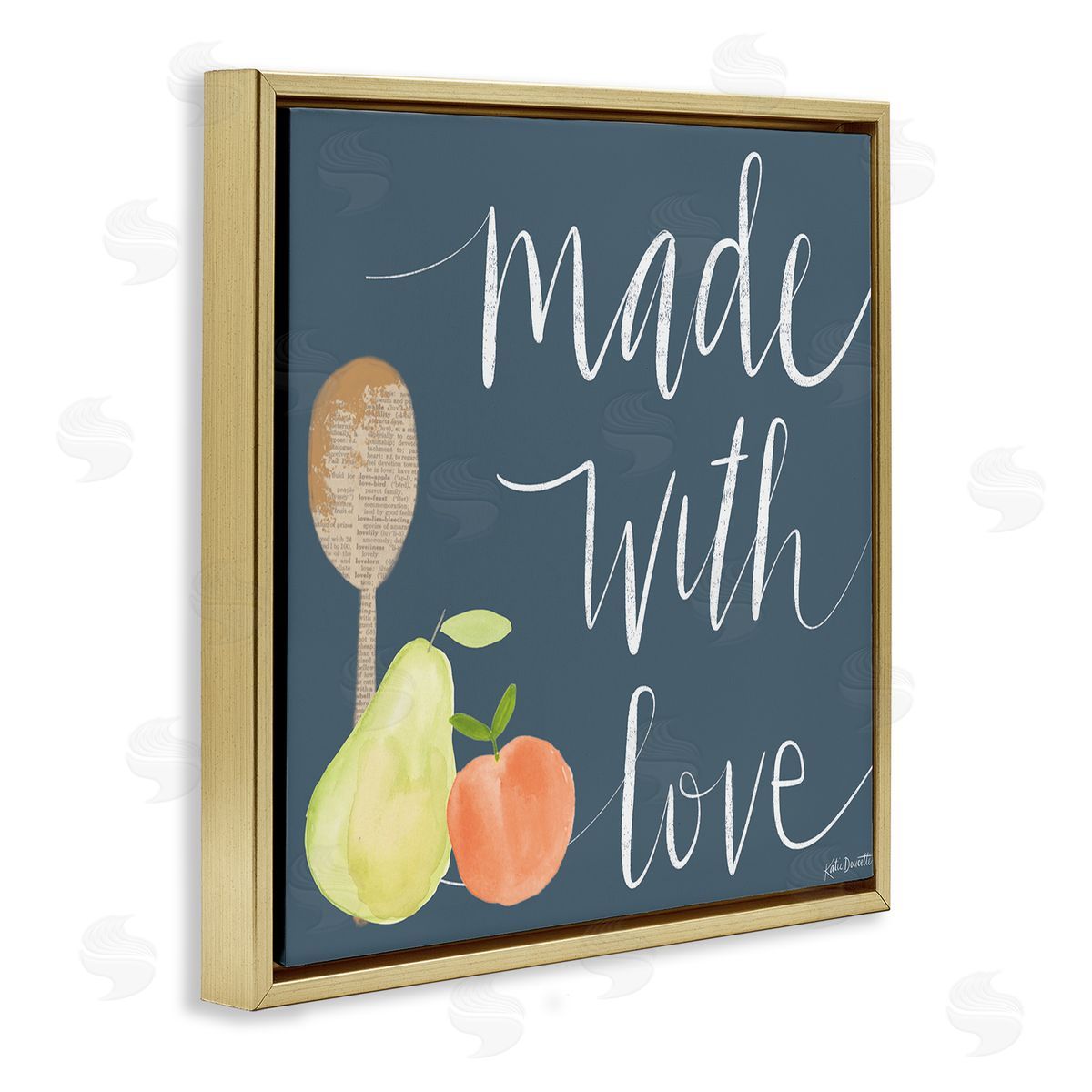 Katie Doucette Made With Love Kitchen Fruits Gold Floating Frame Canvas Wall Art Print