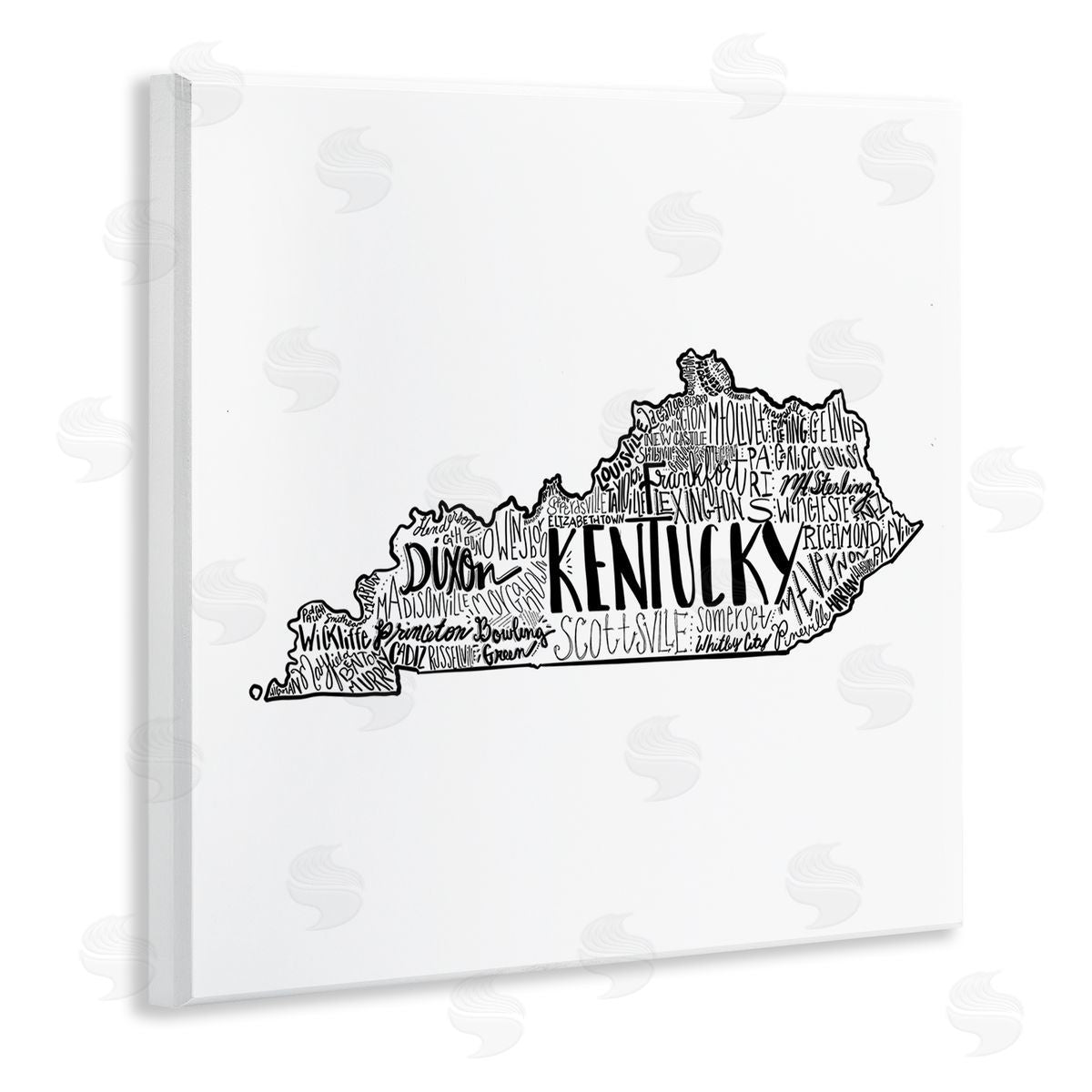 The Saturday Evening Post Kentucky State Shape Typography Map Wooden Wall Plaque Art Print