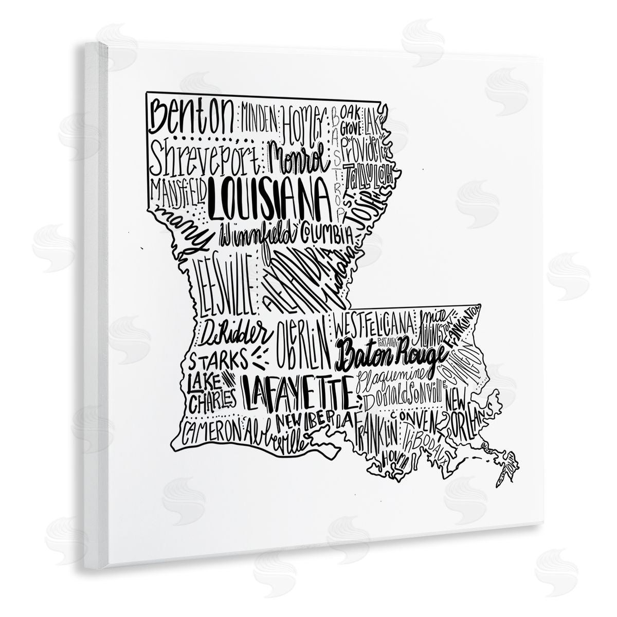 The Saturday Evening Post Louisiana State Map Typography Cities Wooden Wall Plaque Art Print
