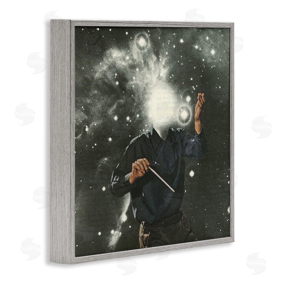 Matheus Lopes Castro Abstract Astral Composter Night Sky Gray Framed Glicee Wall Art Print