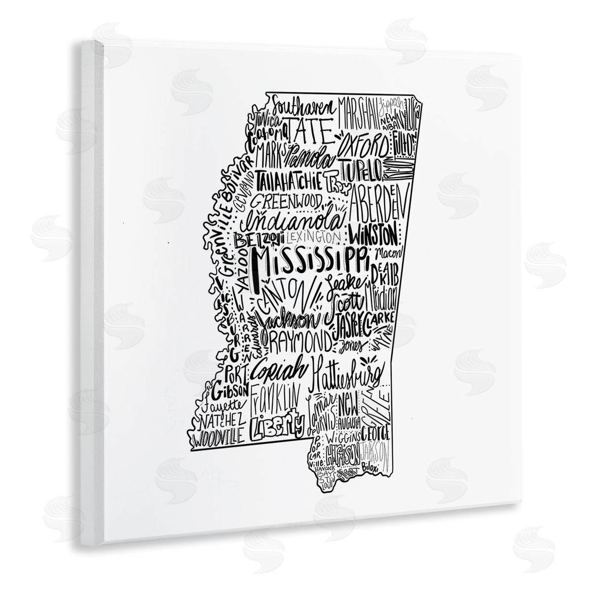 The Saturday Evening Post Mississippi Typography Shape State Map Wooden Wall Plaque Art Print