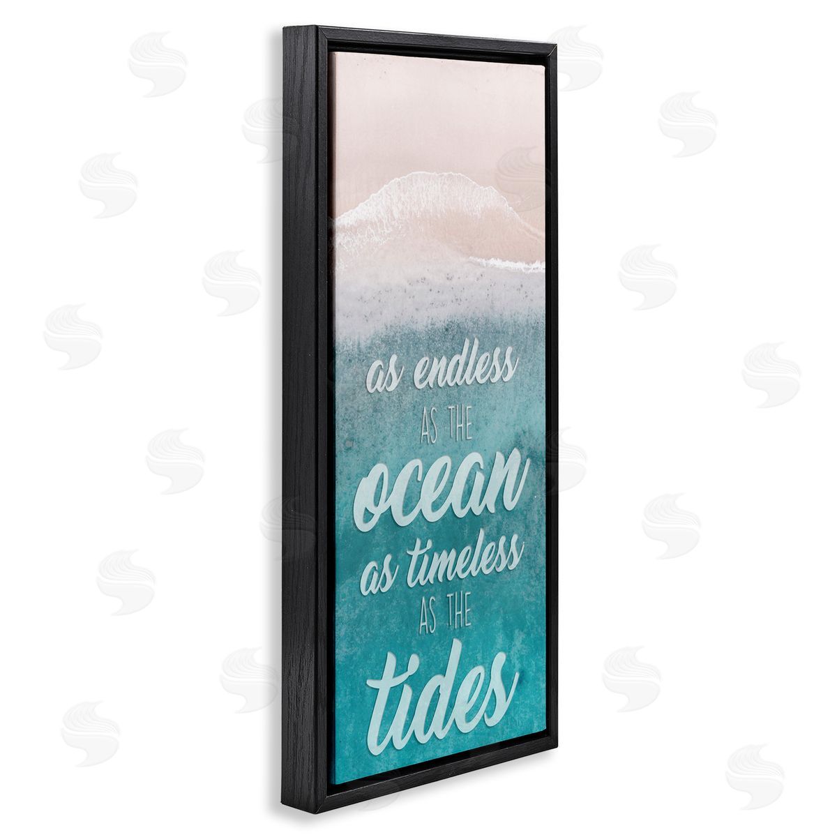 Timeless As Tides Beach Phrase Black Floating Frame Canvas Wall Art, Home Decor by Marcus Prime