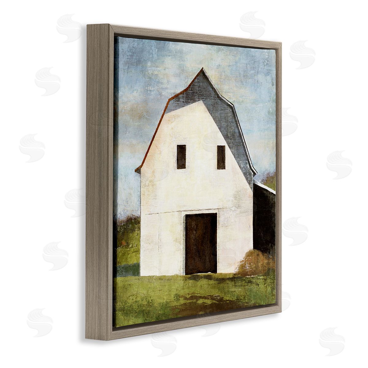 Suzanne Nicoll Rural Barn Farm Painting Brown Floating Frame Canvas Wall Art Print