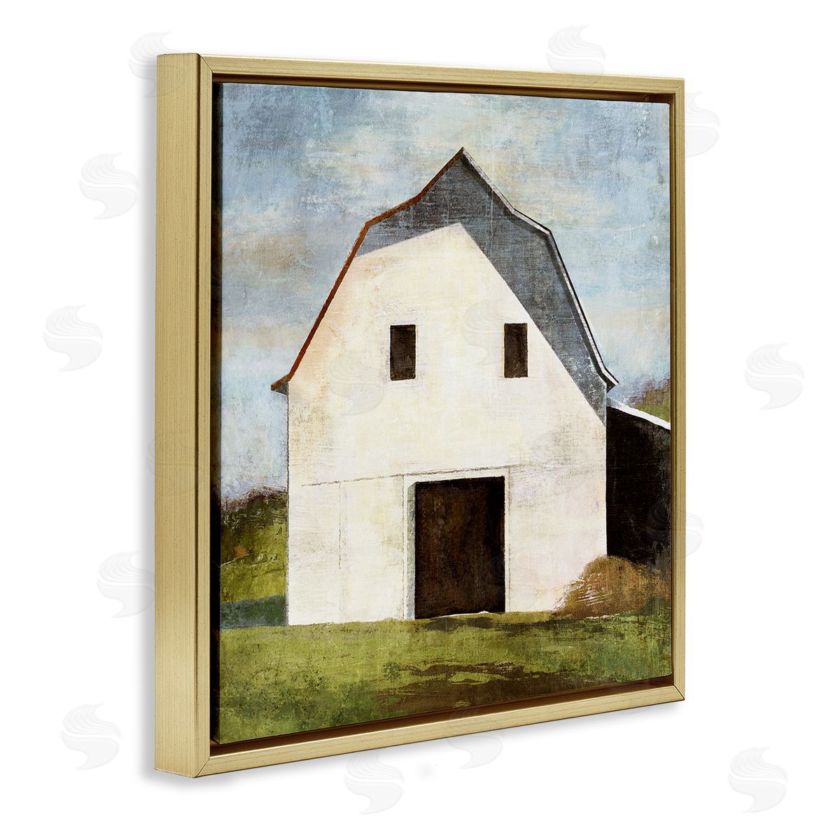 Suzanne Nicoll Rural Barn Farm Painting Gold Floating Frame Canvas Wall Art Print