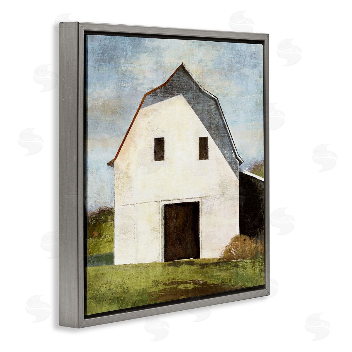 Suzanne Nicoll Rural Barn Farm Painting Gray Floating Frame Canvas Wall Art Print