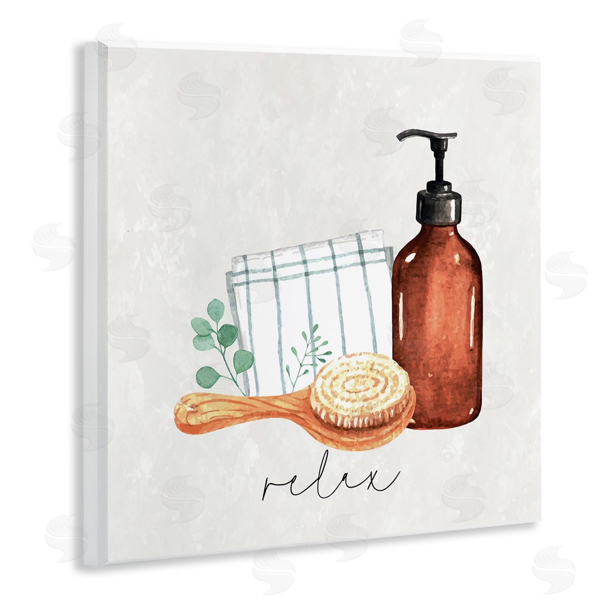 Nicole DeCamp Spa Bath Relax Calligraphy Wooden Wall Plaque Art Print