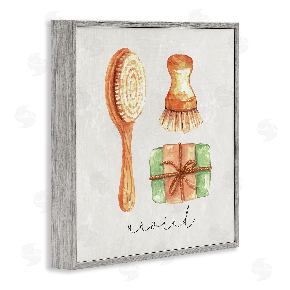 Nicole DeCamp Unwind Phrase Bath Spa  Gray Framed Glicee Wall Art Print