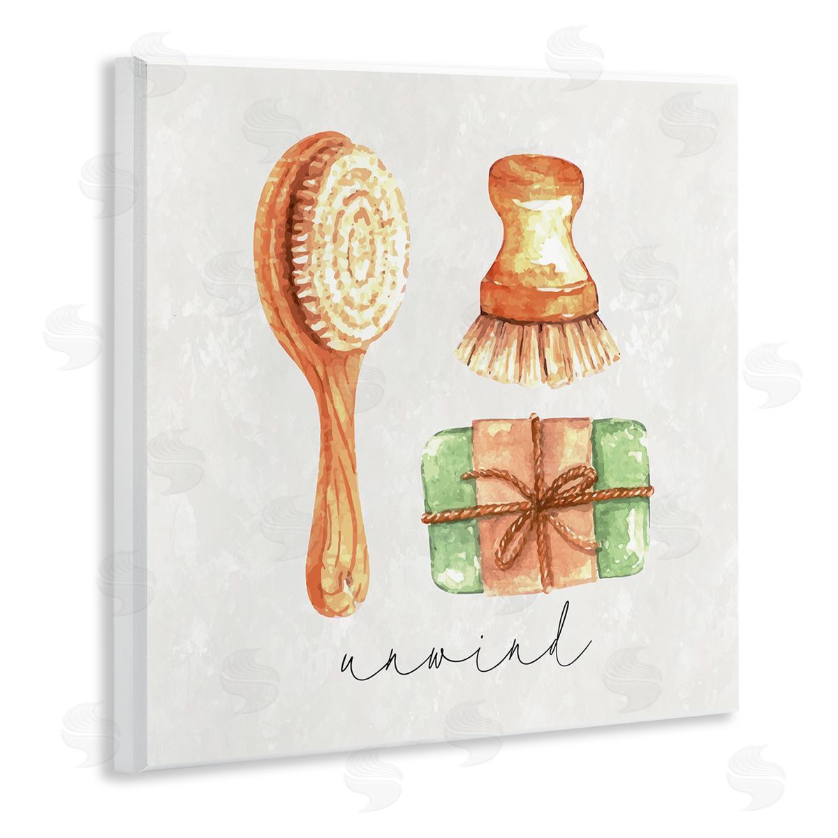 Nicole DeCamp Unwind Phrase Bath Spa  Wooden Wall Plaque Art Print