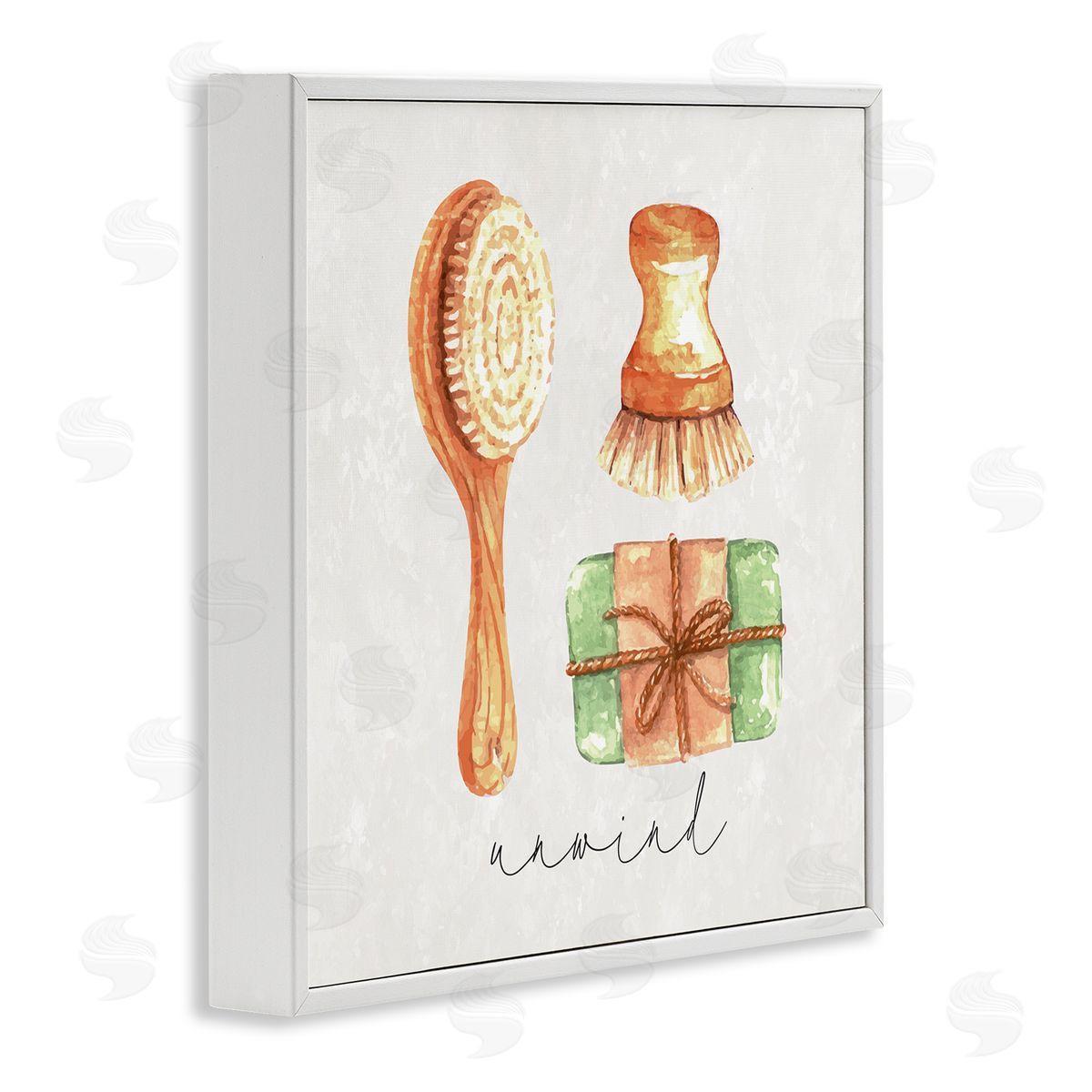 Nicole DeCamp Unwind Phrase Bath Spa  White Framed Glicee Wall Art Print