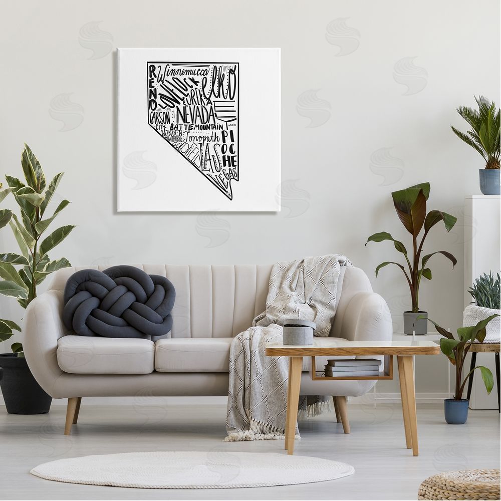 The Saturday Evening Post Nevada Cities Typography Canvas Wall Art in Room