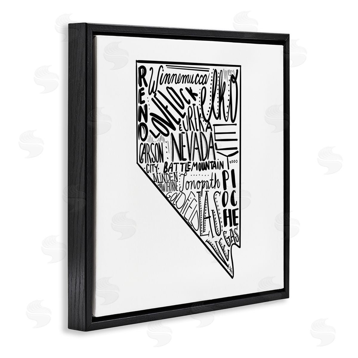 The Saturday Evening Post Nevada Cities Typography Black Floating Frame Canvas Wall Art Print