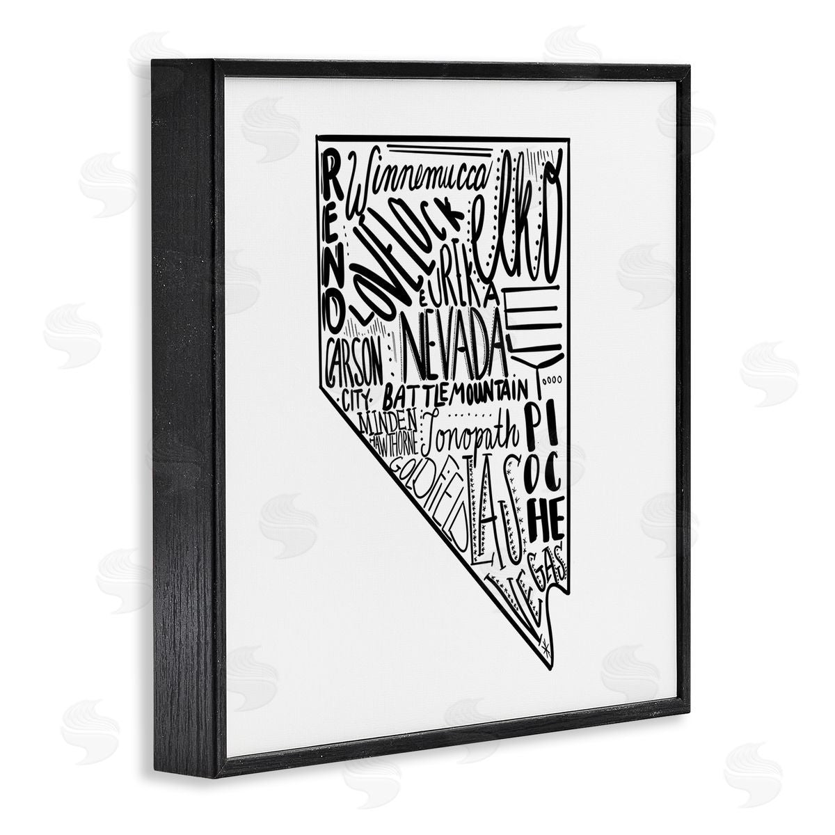 The Saturday Evening Post Nevada Cities Typography Black Framed Glicee Wall Art Print