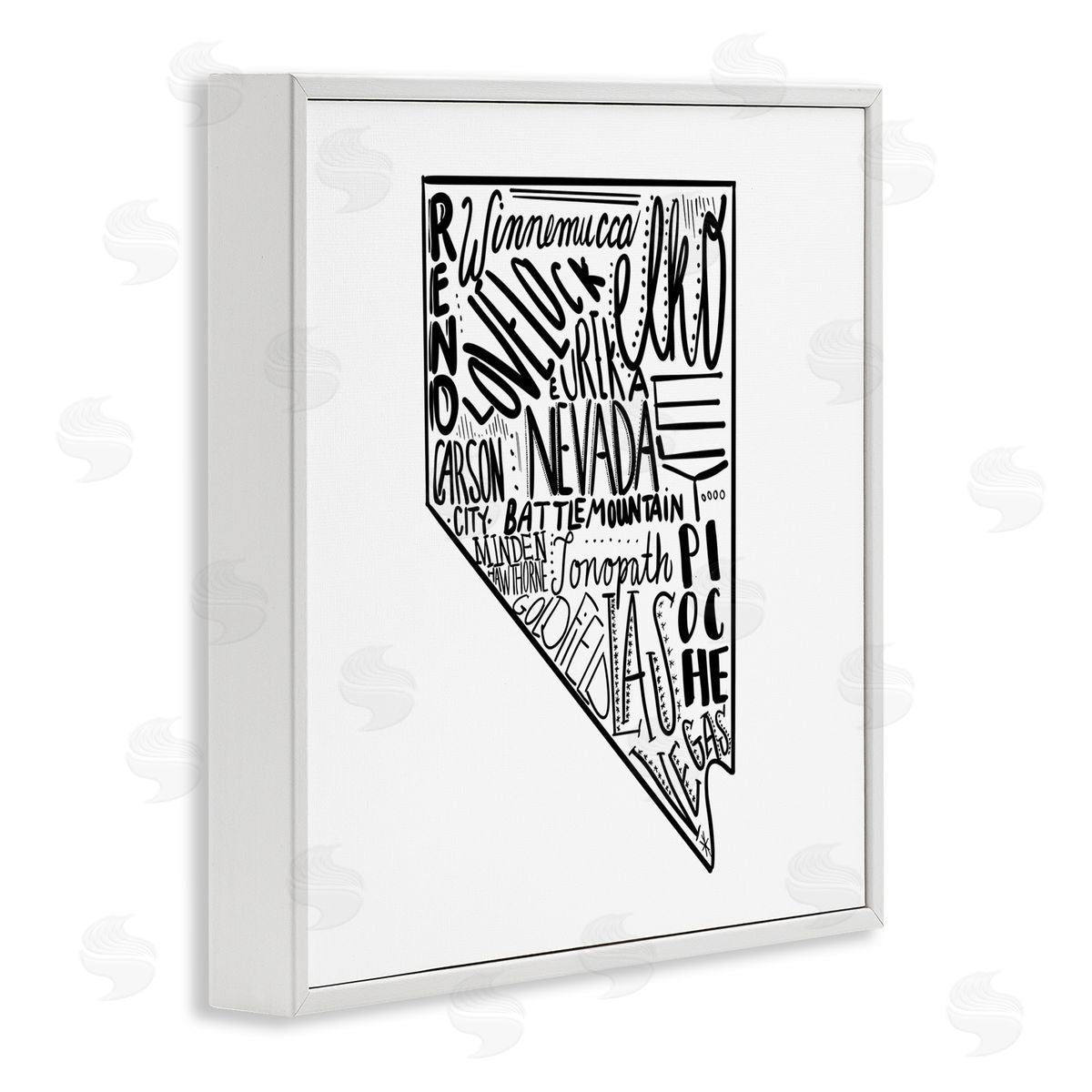 The Saturday Evening Post Nevada Cities Typography White Framed Glicee Wall Art Print