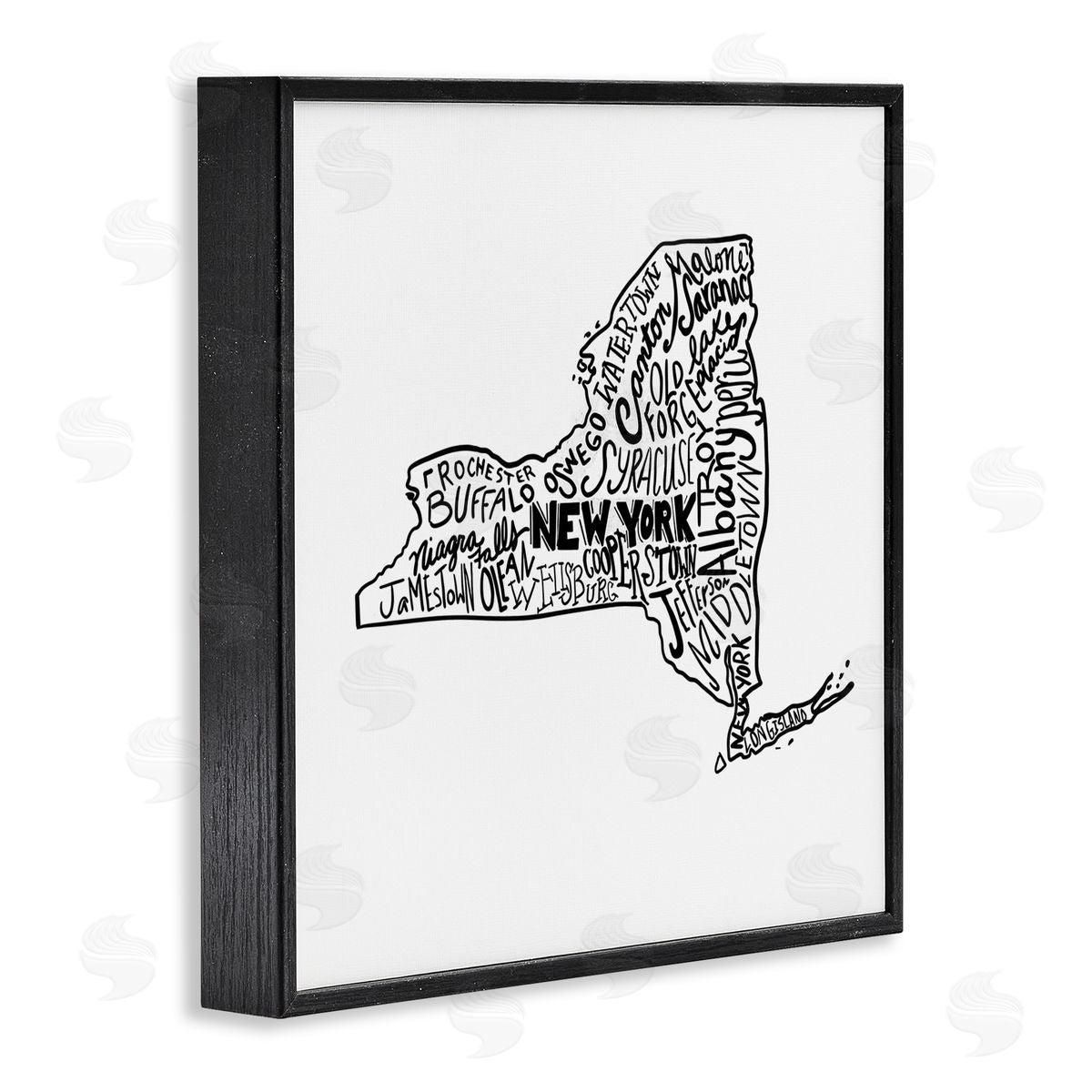 The Saturday Evening Post New York State Cities Black Framed Glicee Wall Art Print