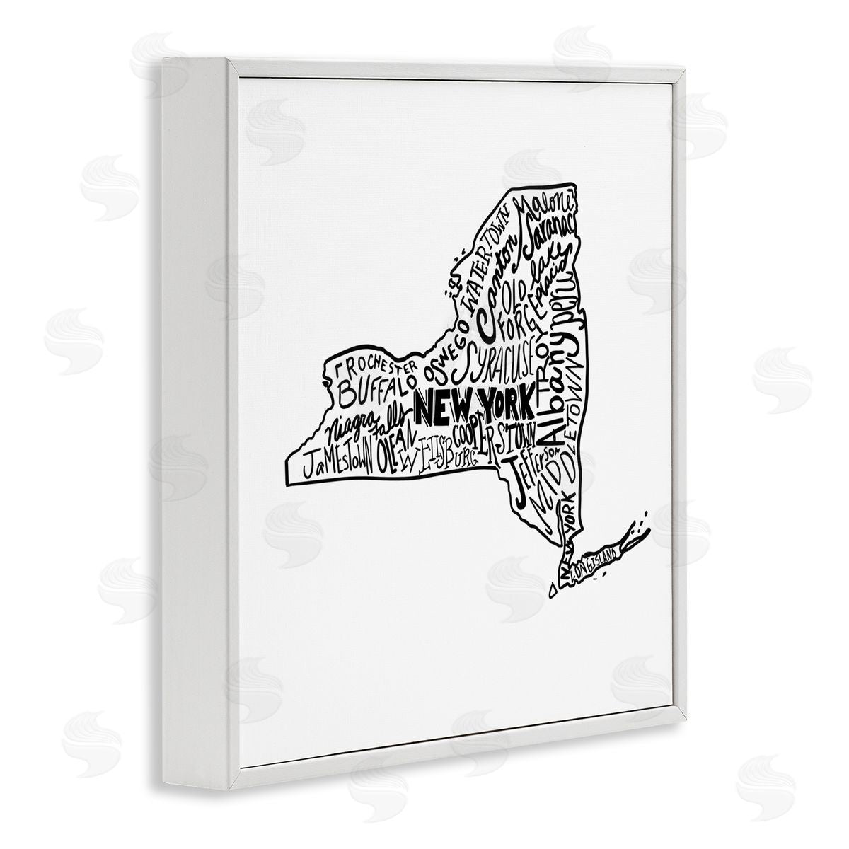 The Saturday Evening Post New York State Cities White Framed Glicee Wall Art Print