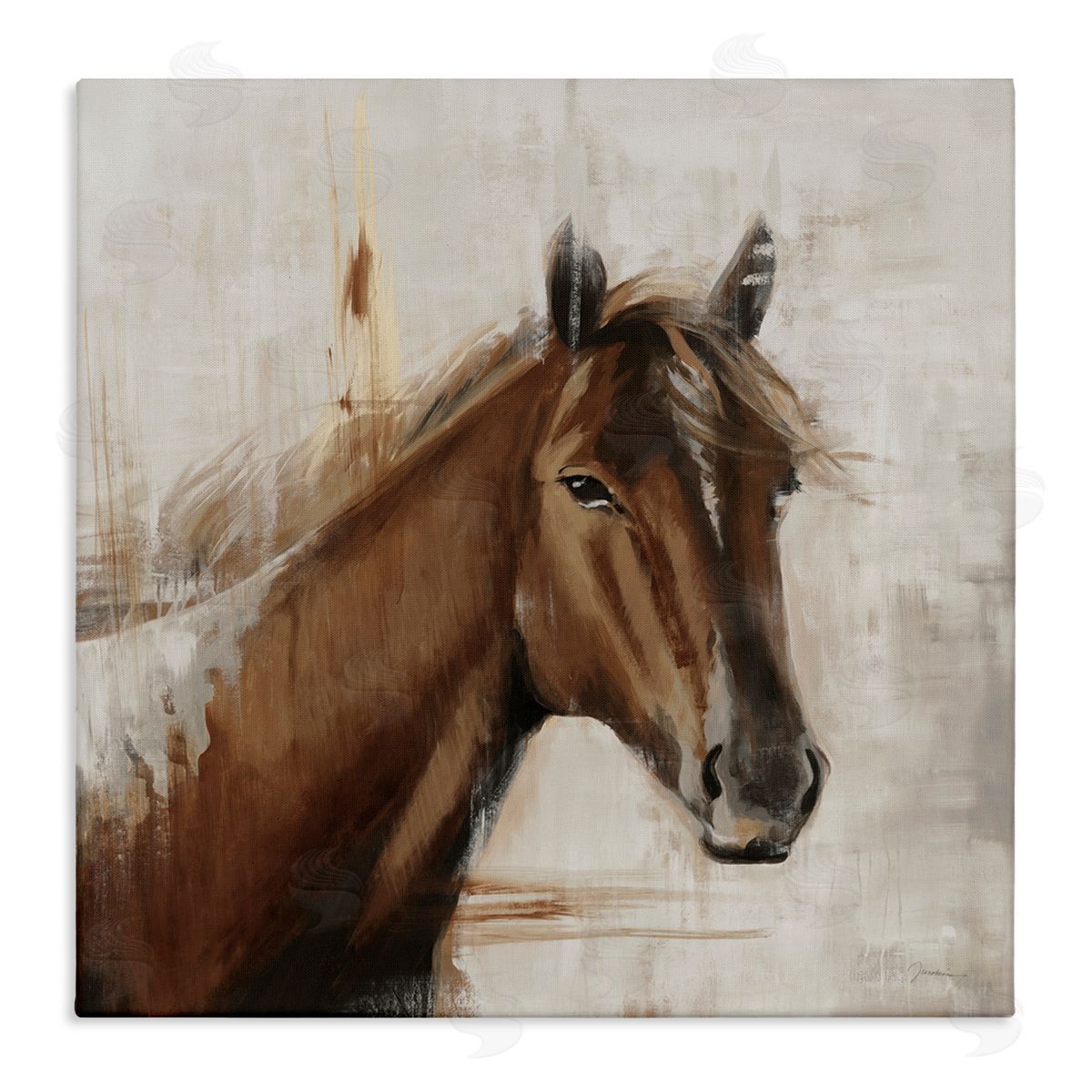 Liz Jardine Modern Stallion Painting Stretched Canvas Wall Art Print
