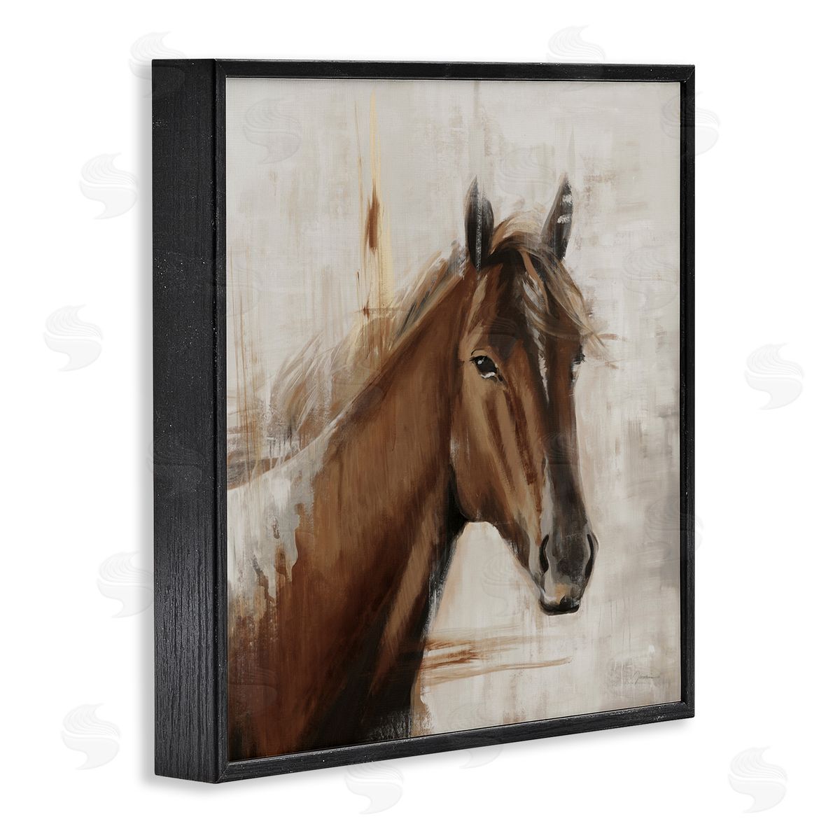 Liz Jardine Modern Stallion Painting Black Framed Glicee Wall Art Print