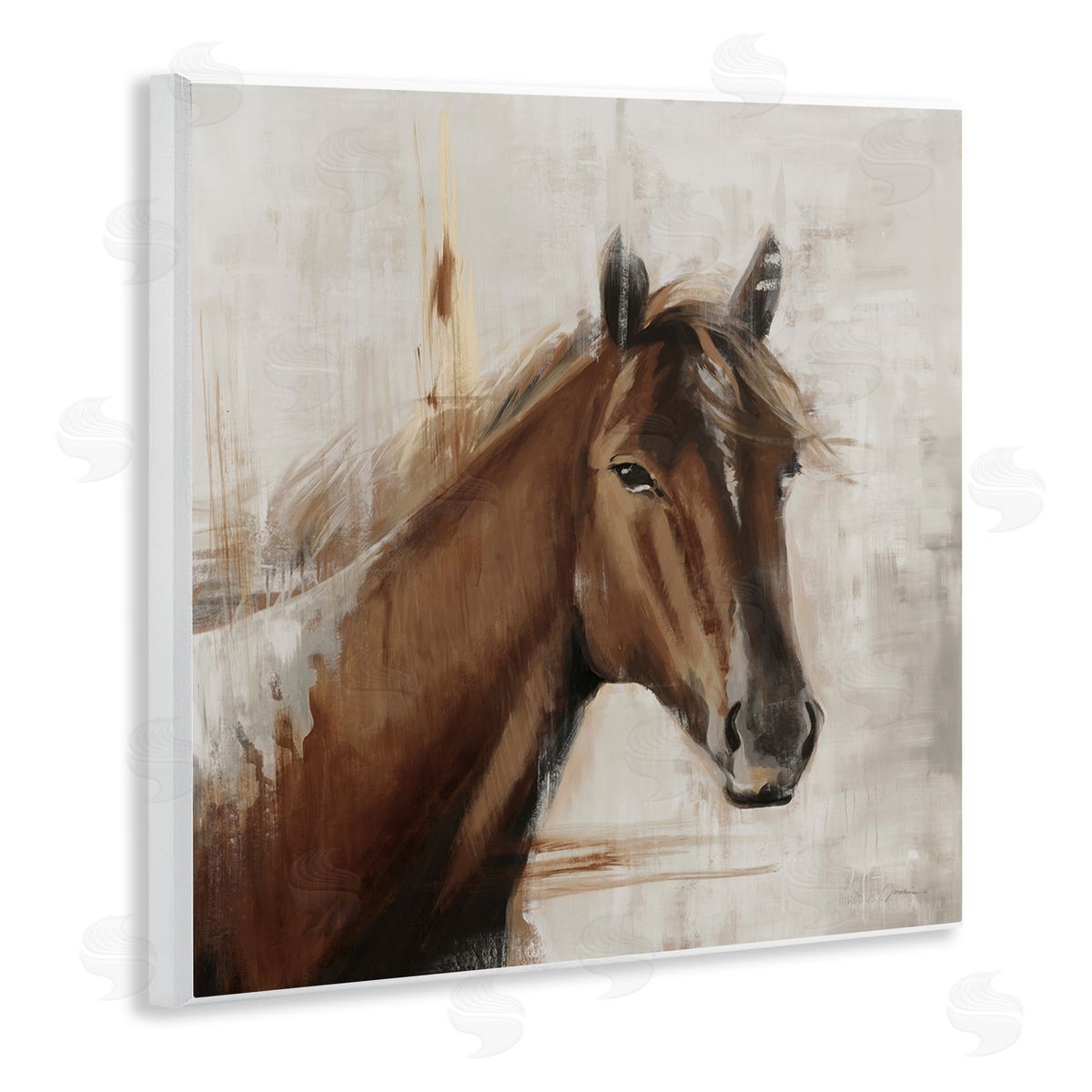 Liz Jardine Modern Stallion Painting Wooden Wall Plaque Art Print