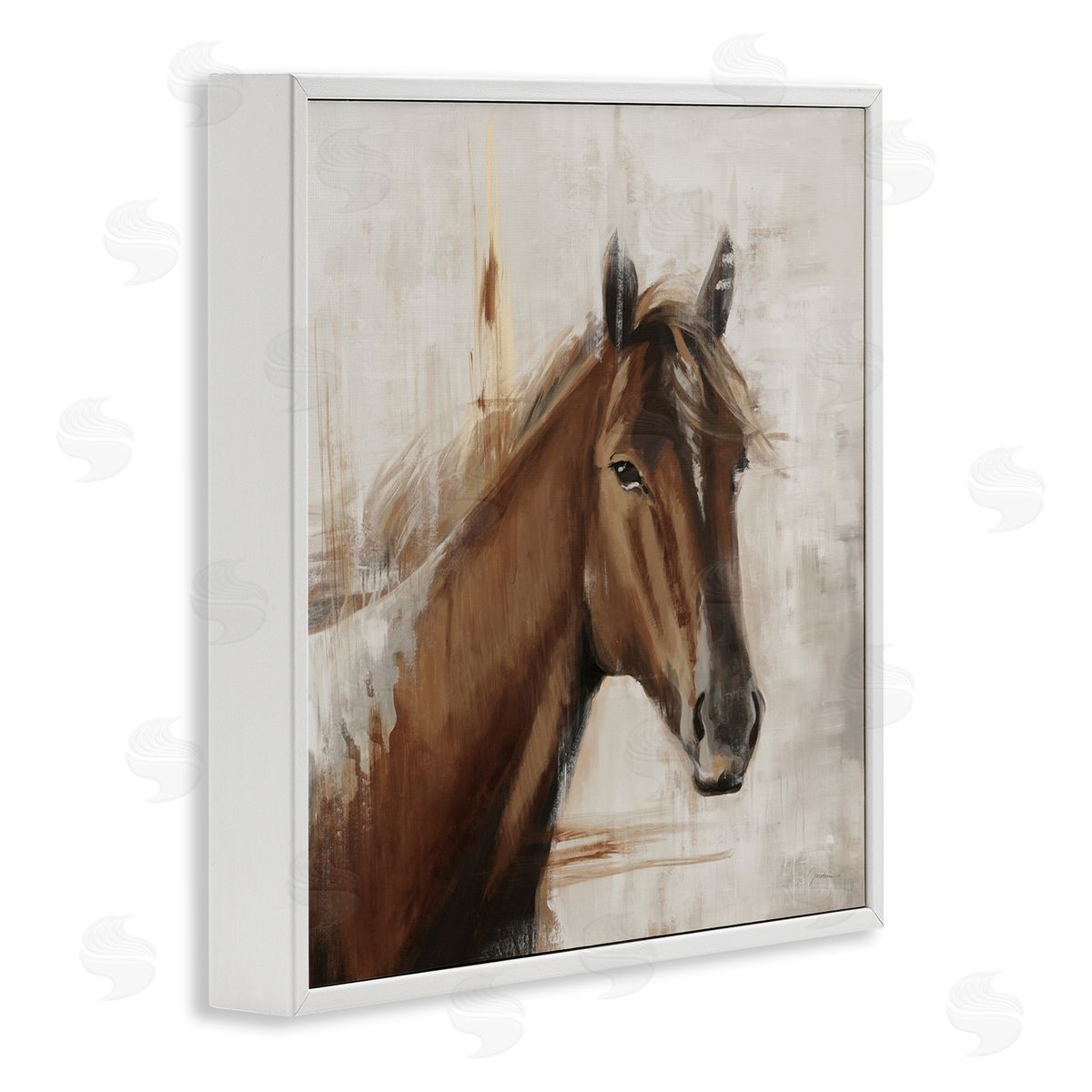Liz Jardine Modern Stallion Painting White Framed Glicee Wall Art Print