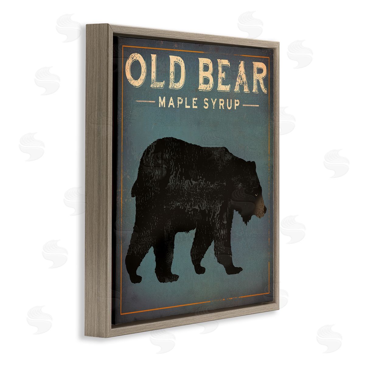 Ryan Fowler Vintage Bear Maple Syrup Brown Floating Frame Canvas Wall Art Print