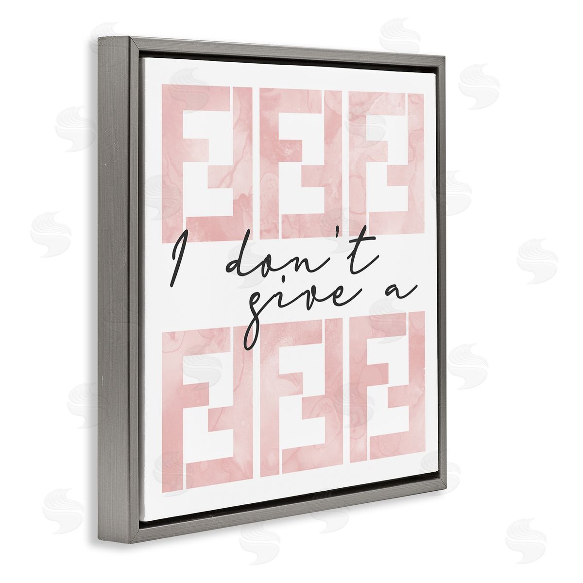 Stupell Studio Glam Fashion Brand Humor Gray Floating Frame Canvas Wall Art Print