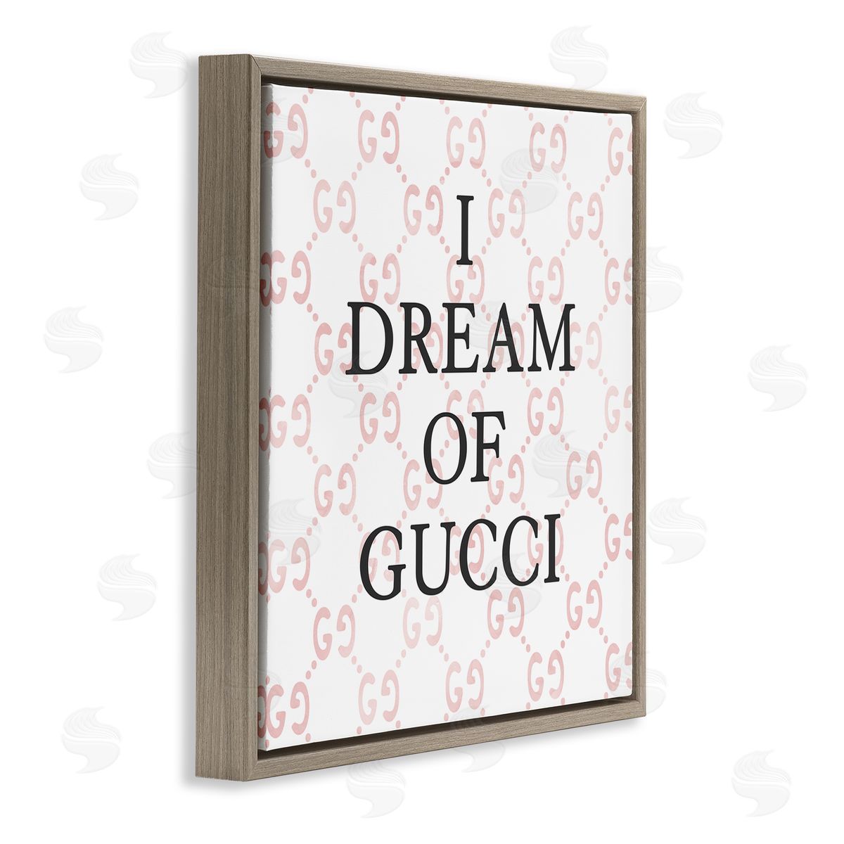 Stupell Studio Dream Of Glam Fashion Brown Floating Frame Canvas Wall Art Print
