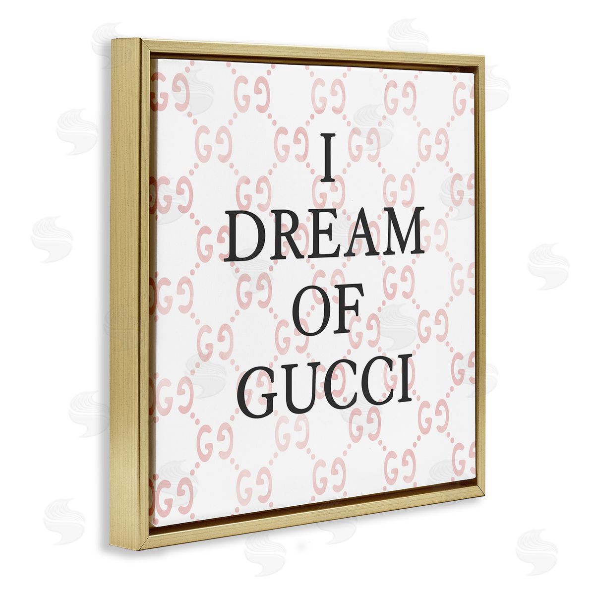 Stupell Studio Dream Of Glam Fashion Gold Floating Frame Canvas Wall Art Print