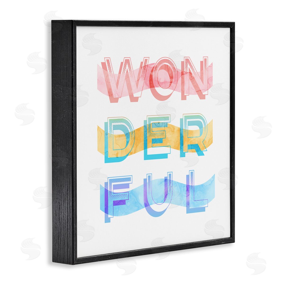 Stupell Studio Wonderful Stripes Text Black Framed Glicee Wall Art Print