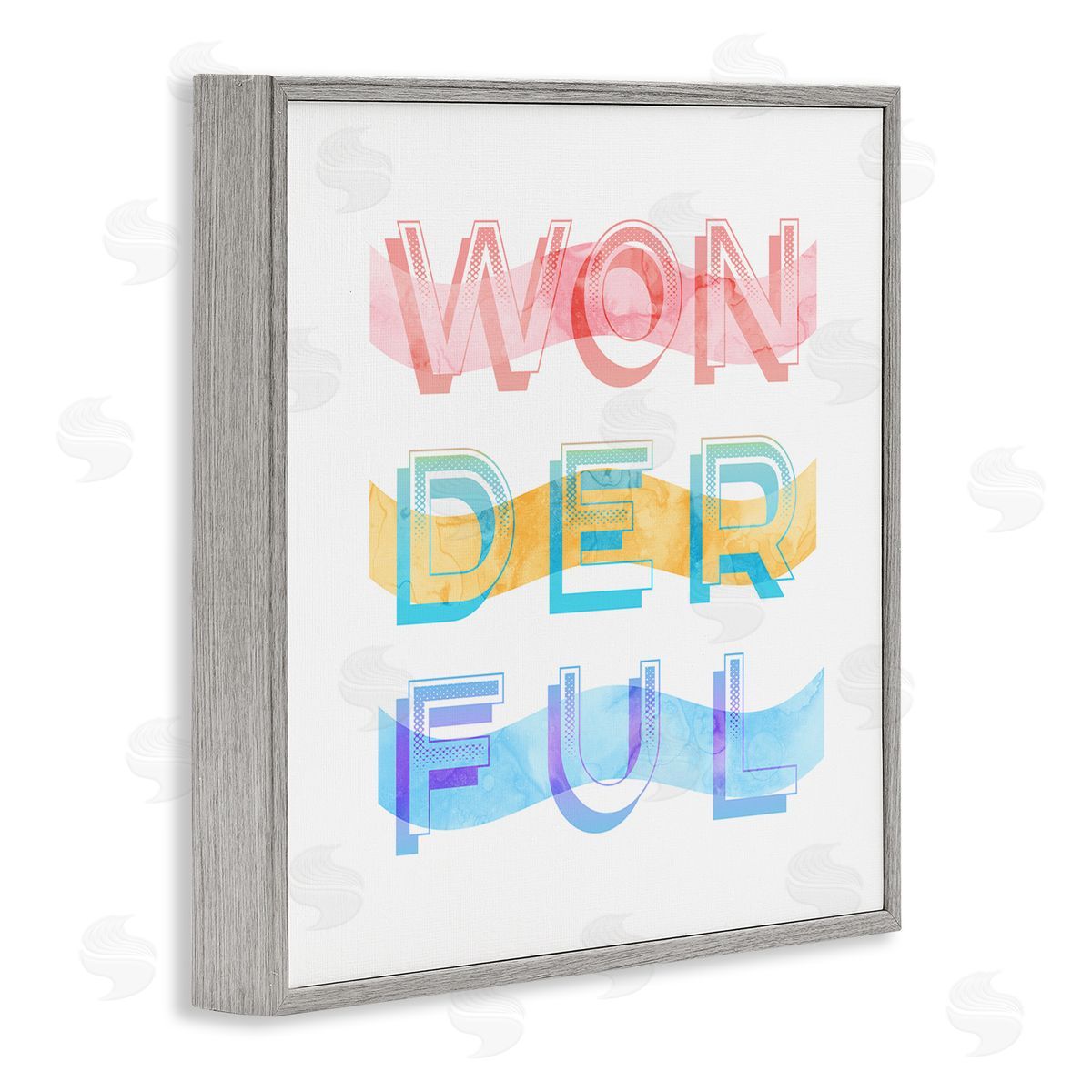 Stupell Studio Wonderful Stripes Text Gray Framed Glicee Wall Art Print