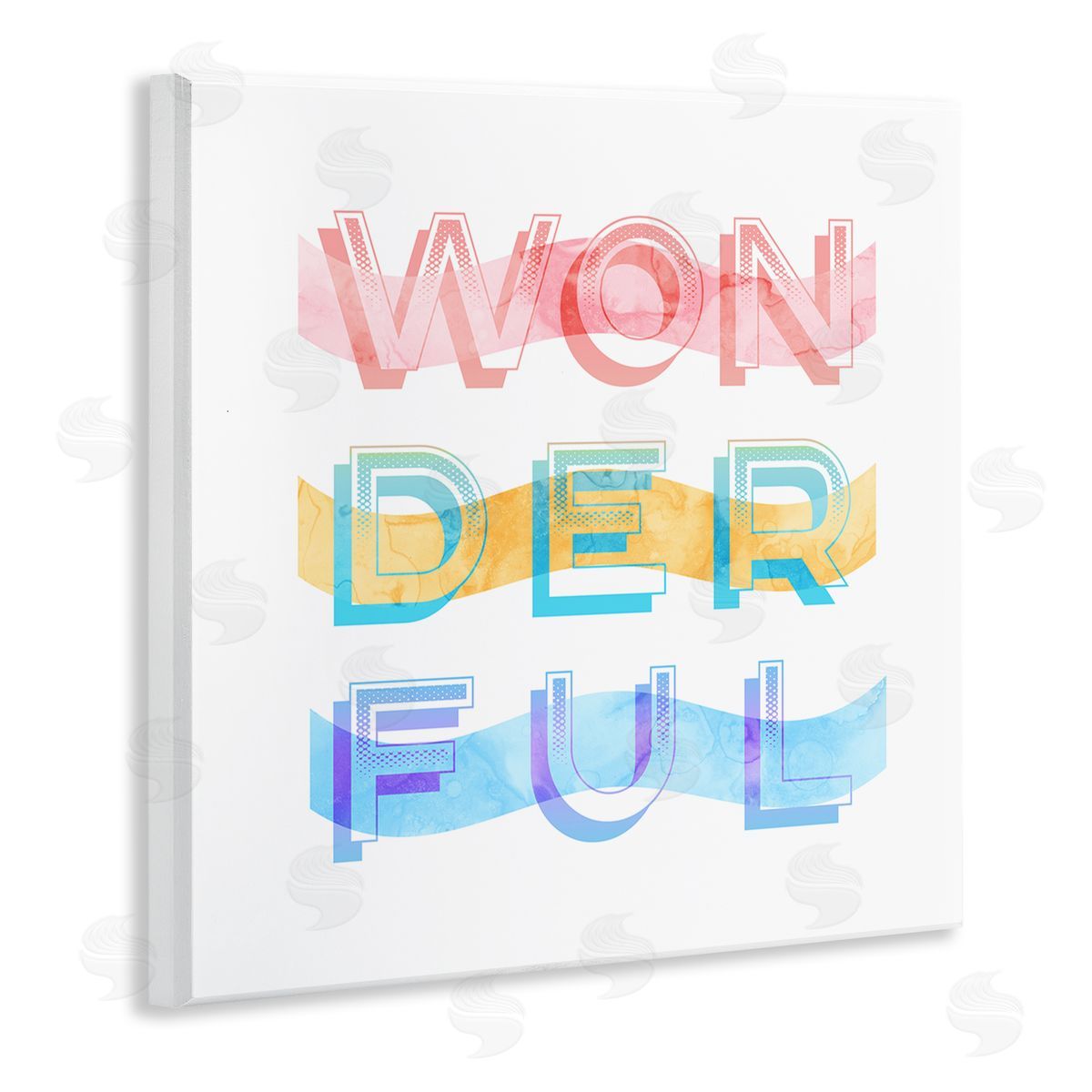 Stupell Studio Wonderful Stripes Text Wooden Wall Plaque Art Print