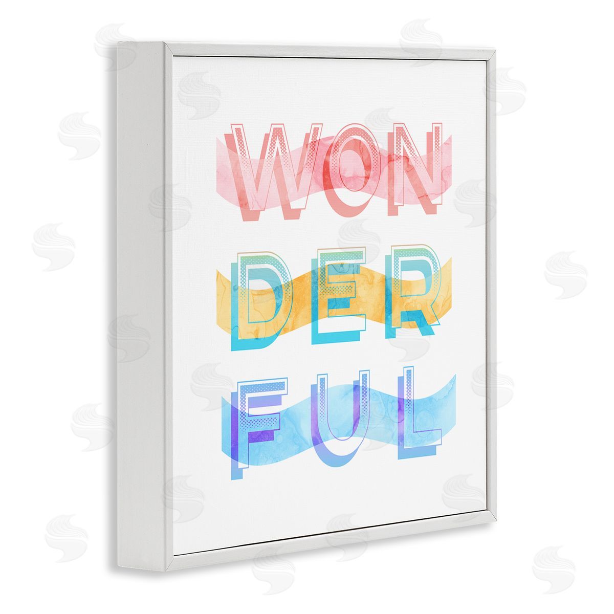 Stupell Studio Wonderful Stripes Text White Framed Glicee Wall Art Print