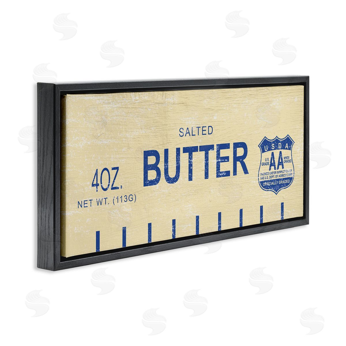 Vintage Salted Butter Black Floating Frame Canvas Wall Art, Home Decor by Stupell Studio