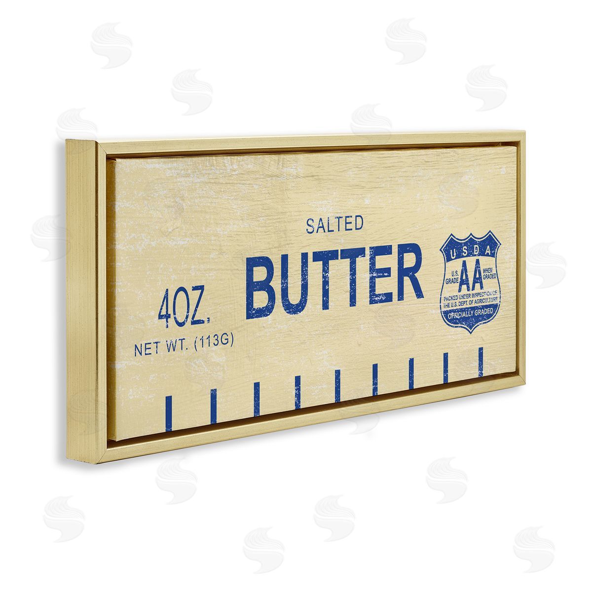 Vintage Salted Butter Gold Floating Frame Canvas Wall Art, Home Decor by Stupell Studio