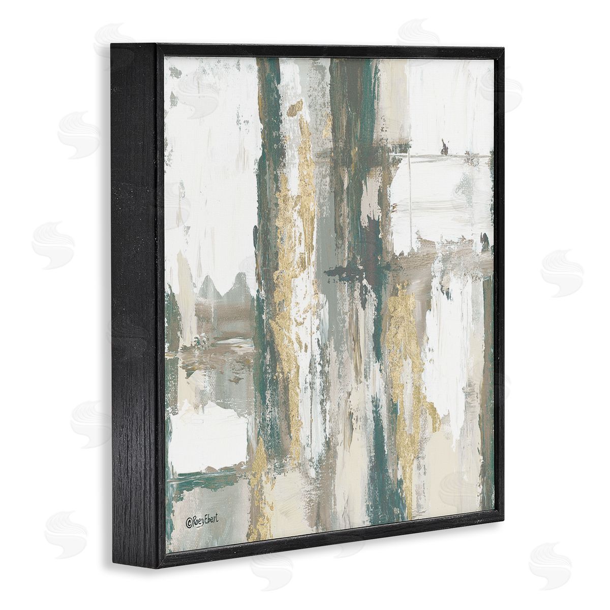 Roy Ebert Layered Abstract Collage Black Framed Glicee Wall Art Print