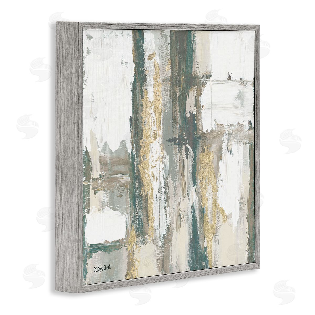 Roy Ebert Layered Abstract Collage Gray Framed Glicee Wall Art Print