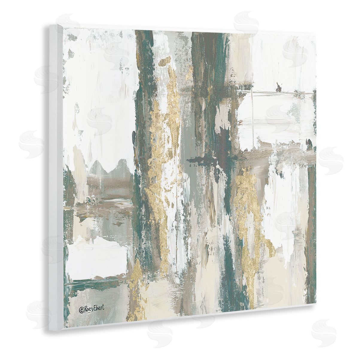 Roy Ebert Layered Abstract Collage Wooden Wall Plaque Art Print