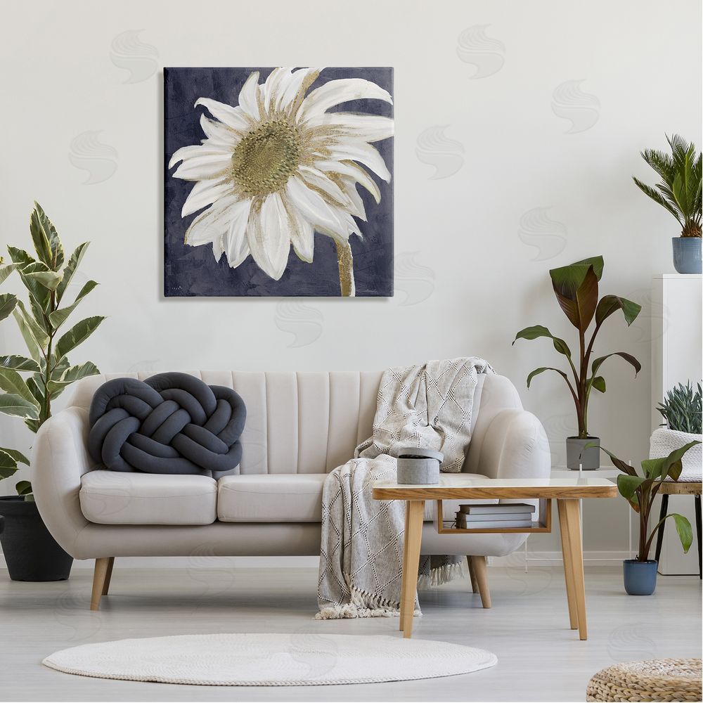 Sophie 6 Distressed Daisy Petals Canvas Wall Art in Room